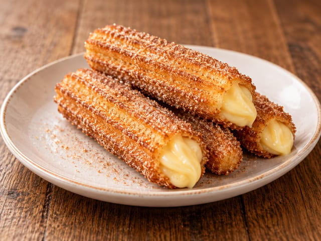 Pastry Cream Filled Churros.
